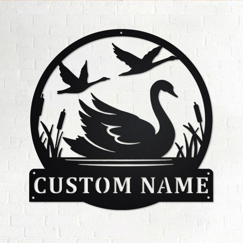Custom Swan Metal Wall Art, Personalized Swan Name Sign Decoration For Room,Swan Home Decor, Custom Swan, Swan Metal Decor, Swan Lover Gift
