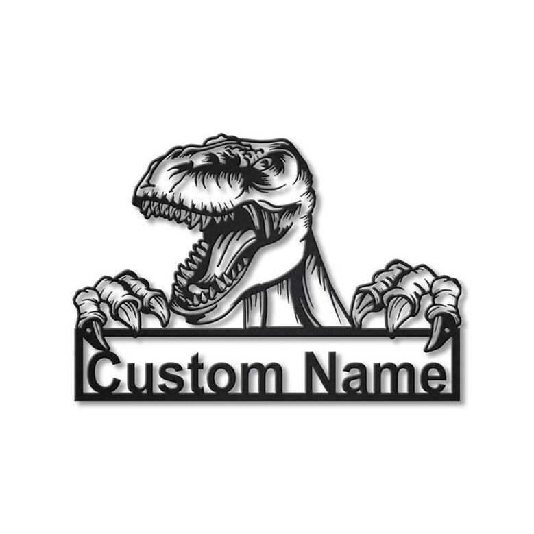Personalized Tyrannosaurus Dinosaur Metal Sign Art | Custom Tyrannosaurus Dinosaur Metal Sign | Animal Funny | Pets Gift | Birthday Gift