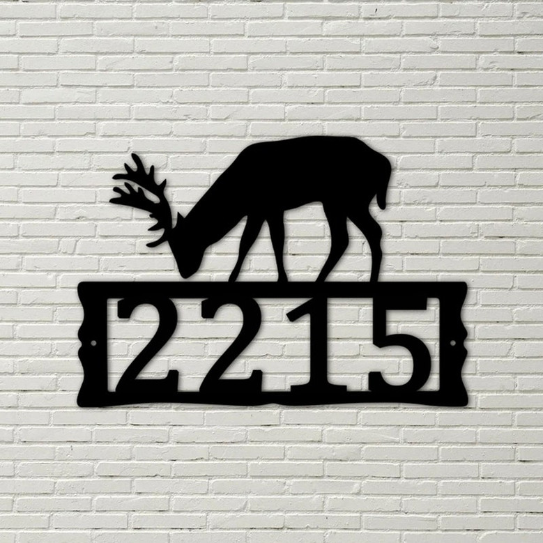Deer Metal Address Plaque for House, Address Number, Metal Address Sign, House Numbers, Front Porch Address