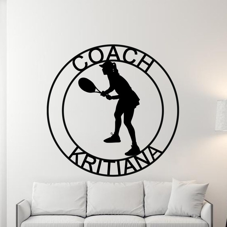 Tennis Sign, Tennis Gift for Girls, Personalized Tennis Sign for Girls room, Metal Tennis Sign, Coach Sign, Sports Decor, Tennis Coach Sign