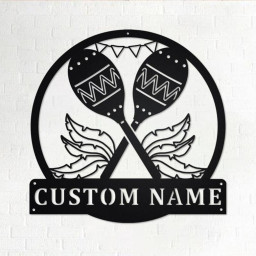 Custom Maracas Musical Instrument Metal Wall Art, Personalized Maracas Teacher Name Sign Decoration For Room, Maracas Home Decor, Maracas