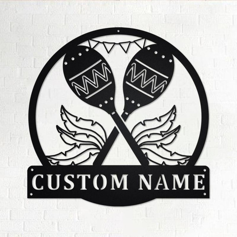 Custom Maracas Musical Instrument Metal Wall Art, Personalized Maracas Teacher Name Sign Decoration For Room, Maracas Home Decor, Maracas