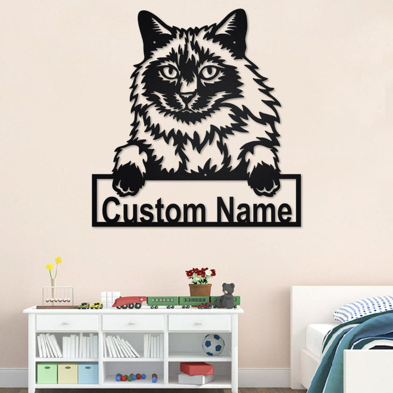Custom Balinese Cat Metal Wall Art, Personalized Balinese Cat Name Sign Decoration For Room, Balinese Cat Home Decor, Custom Balinese Cat