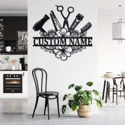 Custom Hair Stylist Metal Wall Art, Personalized Hair Stylist Name Sign Decoration For Room, Hair Stylist Metal Home Decor, Hair Stylist