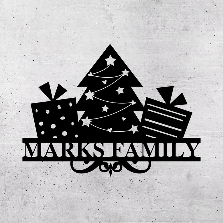 Personalized Family Name Metal Sign-Last Name Sign-Initial-Metal Monogram-Door Hanger-Housewarming Gift-Wedding Monogram