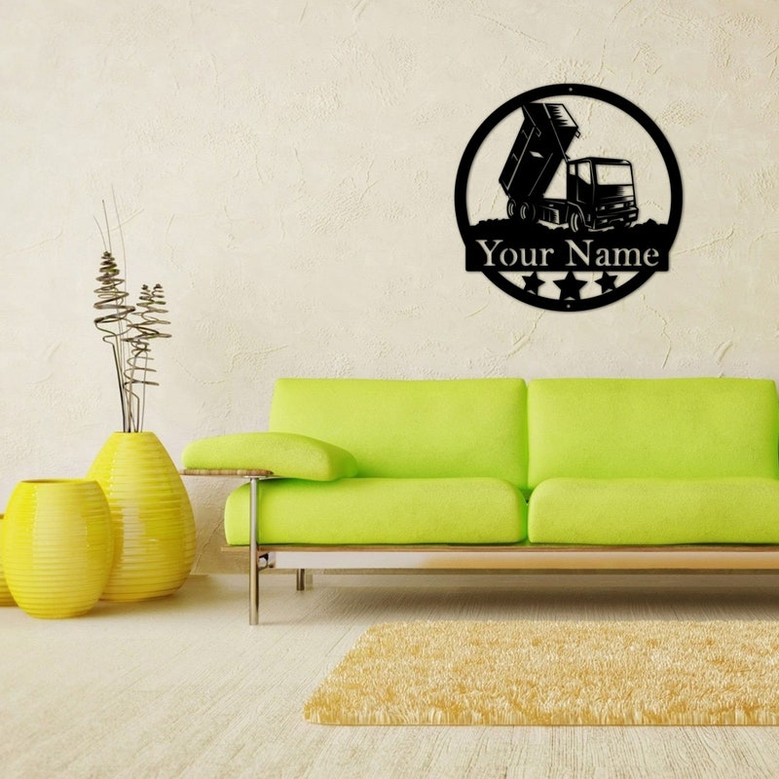 Construction Collection Personalized Dump Truck Metal Sign, dump truck business, metal business sign, truck metal sign