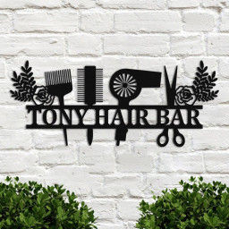 Personalized Metal Hair Stylist Name Sign, Custom Hairstylist Business Name Sign, Hair Salon Wall Art, Hair Salon Gift, Hair Stylist Gift