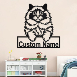 Custom Ragdoll Cat Metal Wall Art, Personalized Ragdoll Cat Name Sign Decoration For Room, Ragdoll Cat Home Decor, Custom Ragdoll Cat