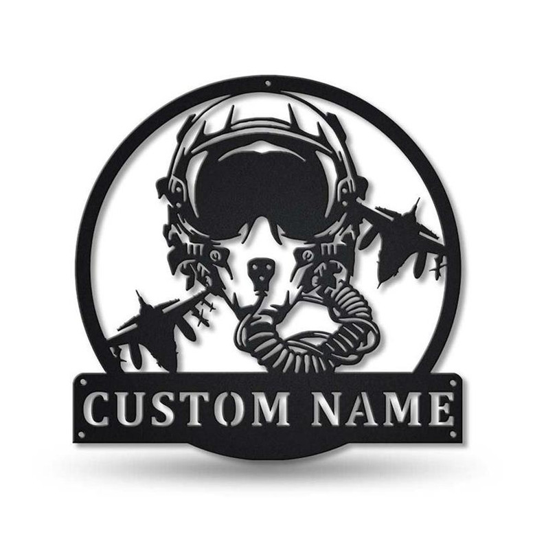 Personalized Fighter Pilot Metal Sign | Custom Fighter Pilot Metal Sign | Birthday Gift | Fighter Pilot Sign