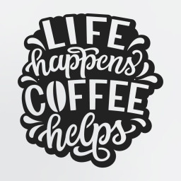 Coffee Quote Metal Sign, Life Happens Coffee Helps, Funny Metal Wall Art