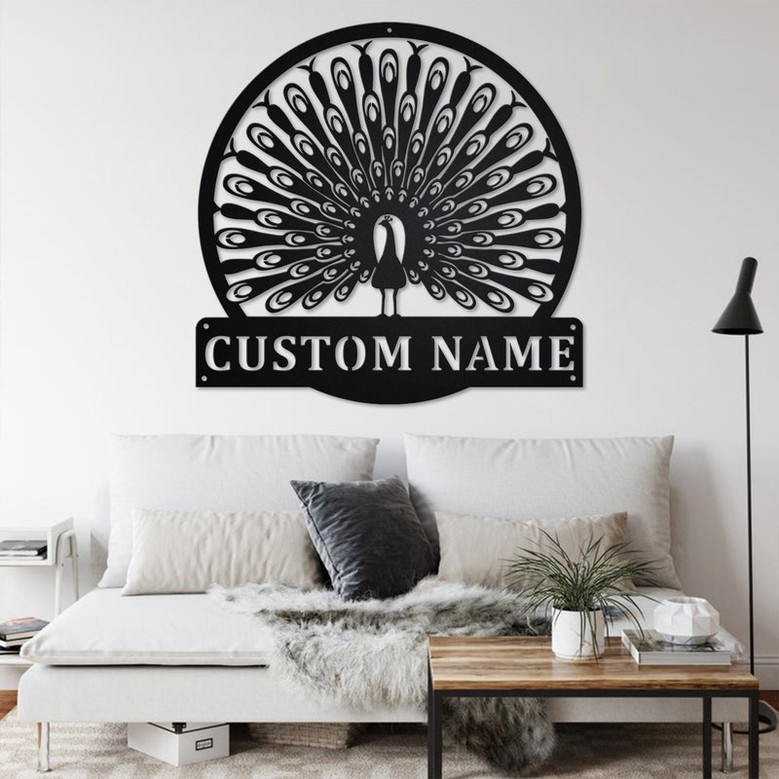 Custom Peacock Metal Wall Art, Personalized Peacock Name Sign Decoration For Room, Peacock Metal Home Decor, Custom Peacock, Peacock Animals