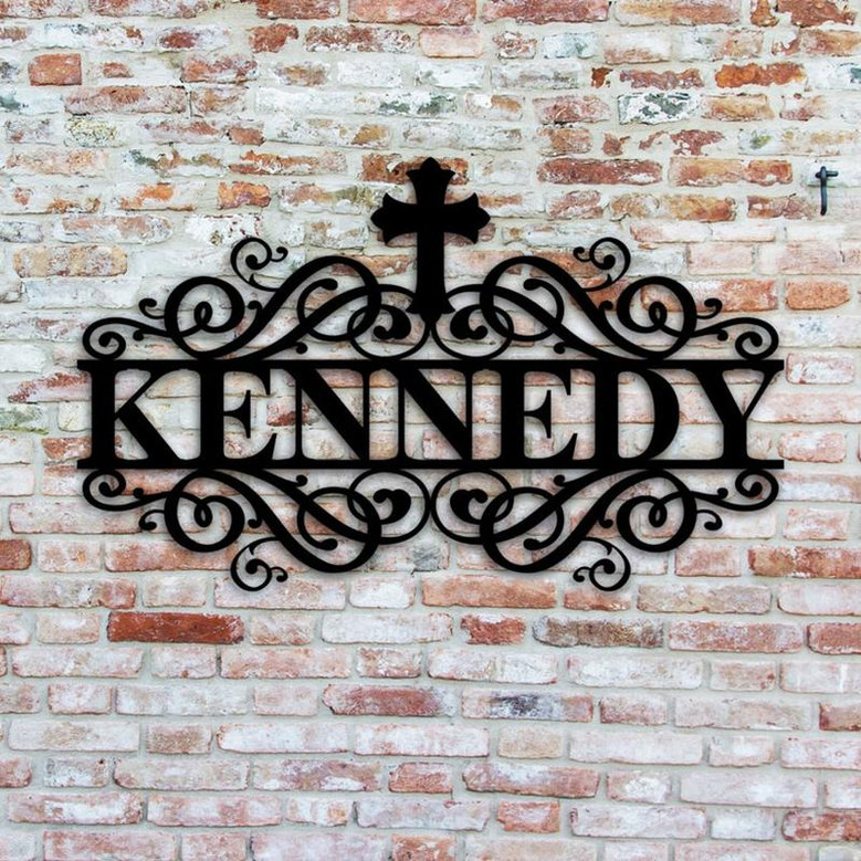 Custom Metal Name Sign, Christmas gift, Housewarming Gift, Church, Custom Metal Sign,Outdoor Metal Sign,cross, metal cross,Birthday gift,art