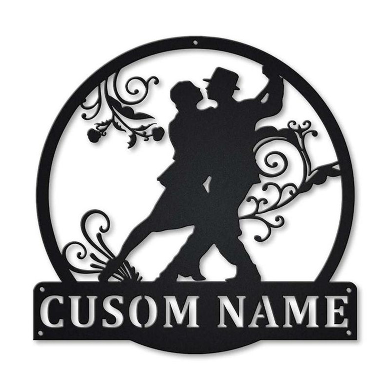Personalized Tango Dance Monogram Metal Sign Art , Custom Tango Dance Metal Sign, Tango Dance Lover Sign Decoration For Living Room