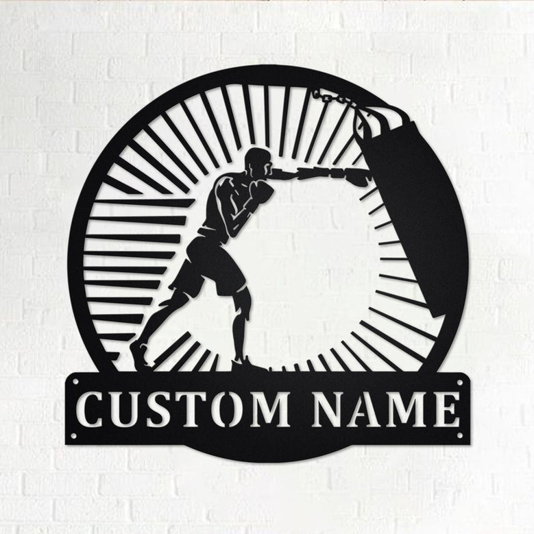Custom Boxing Metal Wall Art, Personalized Boxing Name Sign Decoration For Room, Boxing Home Decor, Custom Boxing, Boxing Metal Wall Decor