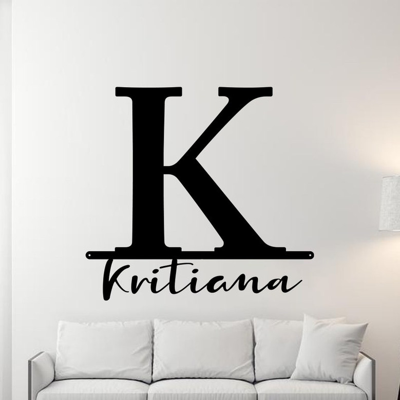 Personalized Family Name Metal Sign, Last Name Sign, Initial, Metal Monogram, Door Hanger, Housewarming Gift, Wedding Monogram, Anniversary
