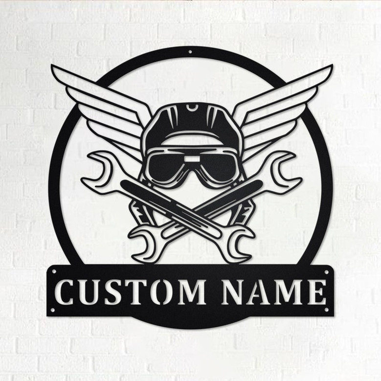 Custom Aircraft Mechanic Metal Wall Art, Personalized Aircraft Mechanic Name Sign Decoration For Room, Aircraft Mechanic Metal Home Decor