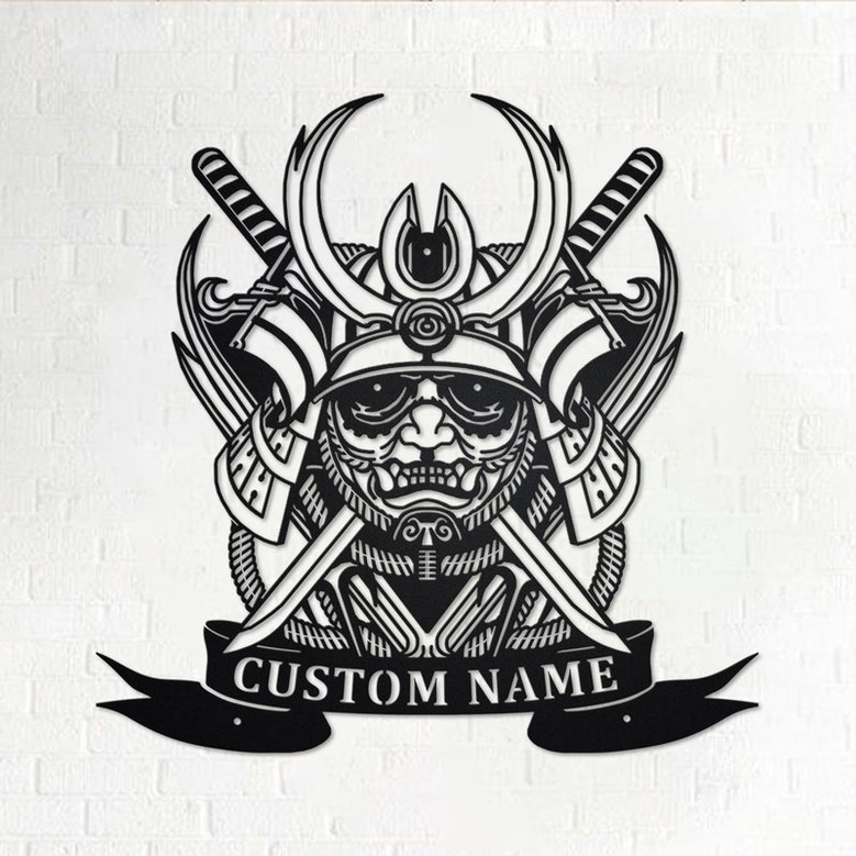 Custom The Blackout Samurai Metal Wall Art, Personalized Samurai Name Sign Decoration For Room, Samurai Home Decor, Custom Samurai