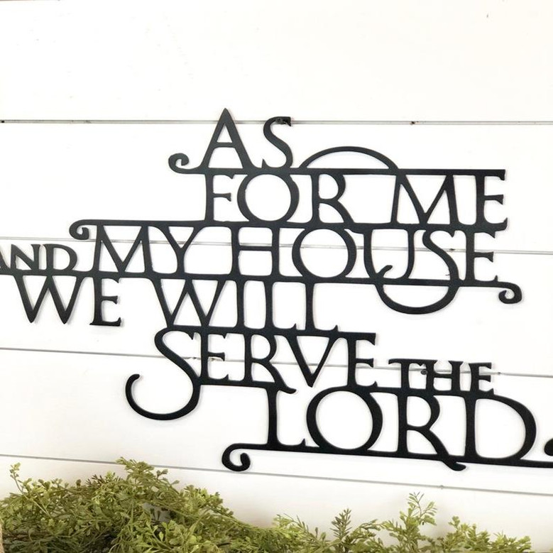 As For Me And My House Metal Art Farmhouse Bible Verse Sign Scripture Sign Religious Metal Art