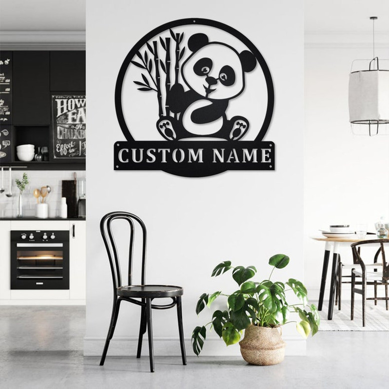 Personalized Panda Bear Metal Sign | Panda Bear Metal Wall Art | Panda Bear Metal wall Decor | Panda Bear Lover Gift | Custom Panda Bear
