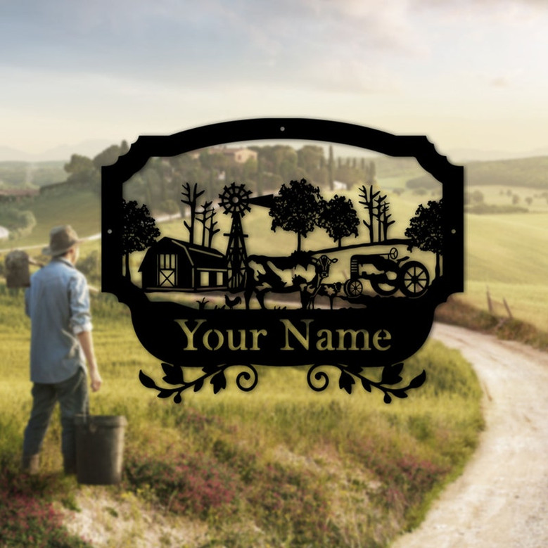 Farm Life Scenery Metal Sign Personalized Farmhouse Sign Custom Farm Decor Custom Farmhouse Decor Metal Farm Sign Farm House Decor