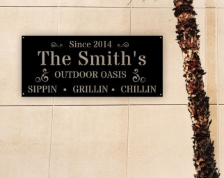 Metal outdoor oasis Sign-Metal Swimming Pool Sign-Metal Backyard Sign-Custom Poolside Sign-Sign for Pool Area