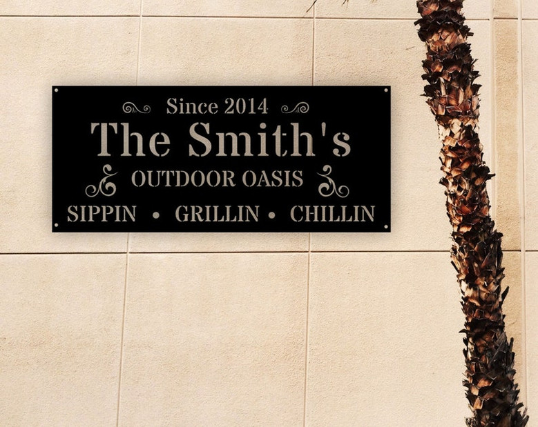 Metal outdoor oasis Sign-Metal Swimming Pool Sign-Metal Backyard Sign-Custom Poolside Sign-Sign for Pool Area