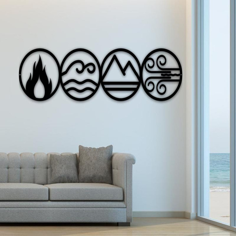 Element Wall Sign|Wall sign|Metal sign|Water|Wall art|Wall hanging|Wall decor|Fire|Earth|Wind|Wall sign|bedroom|Art|Ocean|Living room|sign