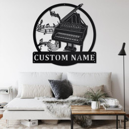 Custom Harpsichord Musical Instrument Metal Wall Art, Personalized Harpsichord Name Sign Decoration For Room, Harpsichord Metal Home Decor