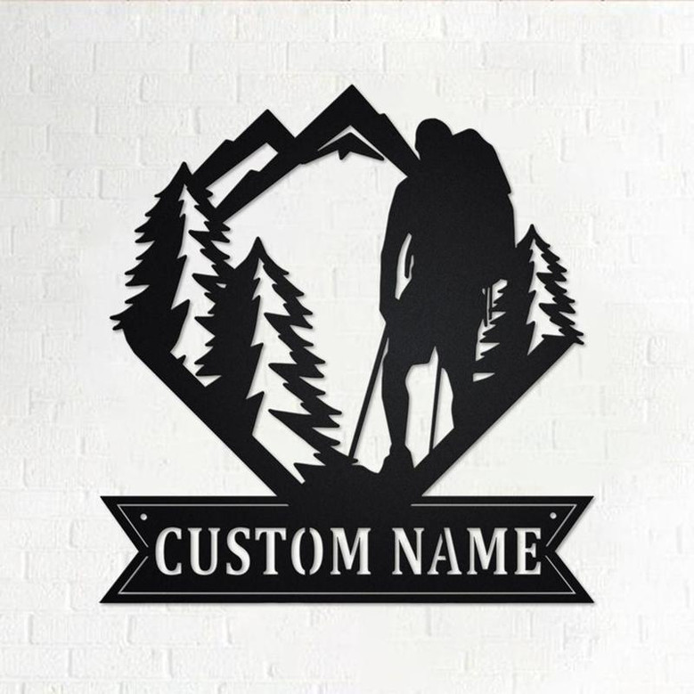 Custom Hiker Metal Wall Art, Personalized Hiker Name Sign Decoration For Room, Hiking Home Decor, Custom Hiker, Custom Hiking, Hiker Gift