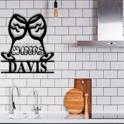 Wine Sign Wine Metal Word Farmhouse Decor Kitchen Decor Housewarming Gift Metal Word Wall Art Realtor Closing Gift Custom Wine Lover