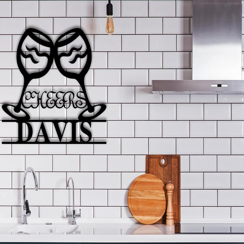 Wine Sign Wine Metal Word Farmhouse Decor Kitchen Decor Housewarming Gift Metal Word Wall Art Realtor Closing Gift Custom Wine Lover