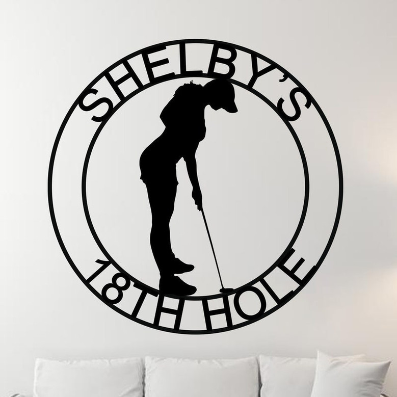19th Hole Sign for her, Personalized Golf Sign, Personalized Golf Decor, Golf Wall Art, Metal Sign, Golf Sign, Gift for her, Golf Girl
