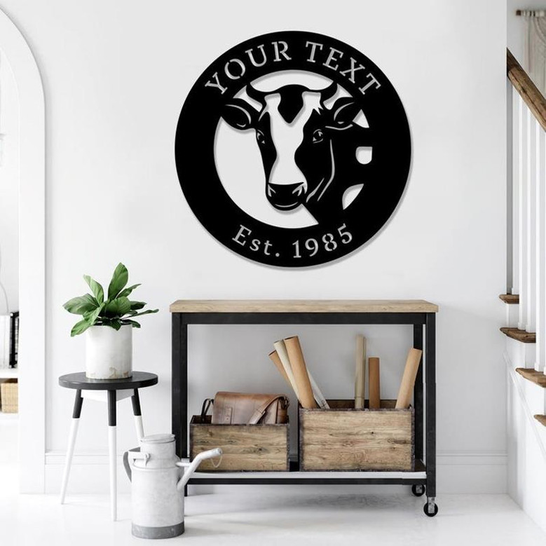 Cow Metal Sign Custom Cow Sign Farmhouse Metal Sign Outdoor Decor Cow Metal Sign Cutout Gift For Farm House Gift For Friends