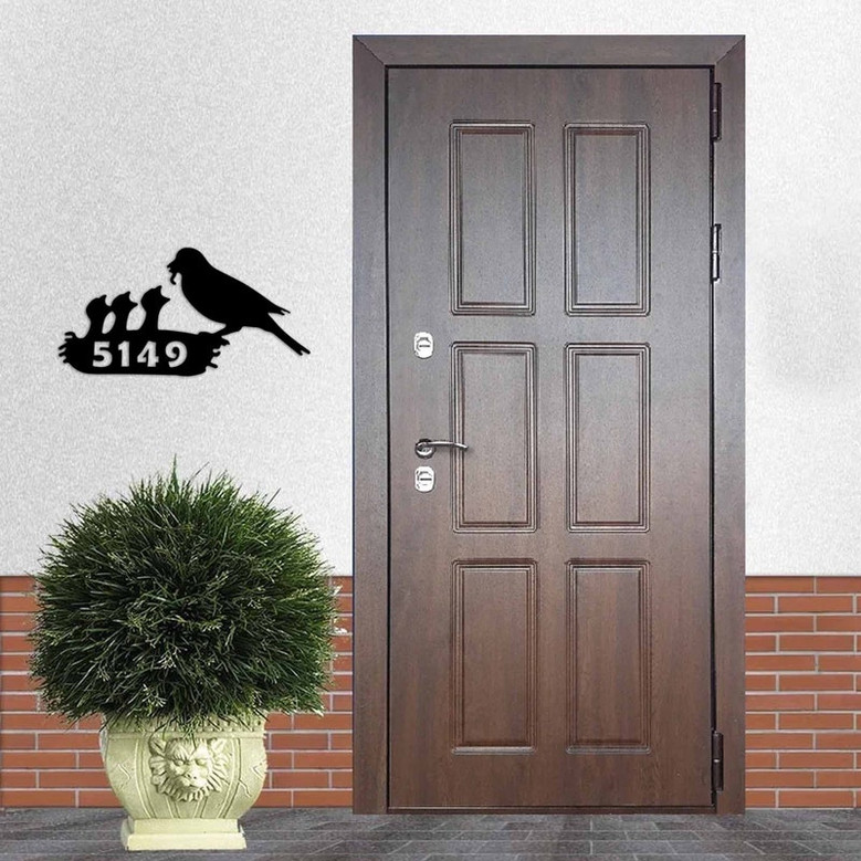 House Numbers Bird Nest Sign, Birt nest Address Metal Sign, House address sign, Custom Address Plaque, House Numbers, Custom Sign