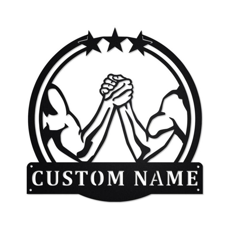 Personalized Arm Wrestling Metal Sign | Arm Wrestling Metal Wall Art | Arm Wrestling Metal Sign | Arm Wrestling Gift | Arm Wrestler Gift