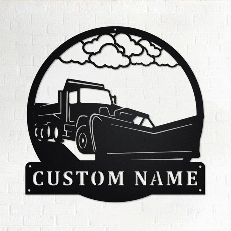 Custom Plow Truck Metal Wall Art, Personalized Truck Driver Name Sign Decoration For Room, Plow Truck Home Decor. Custom Truck,Trucker Gift