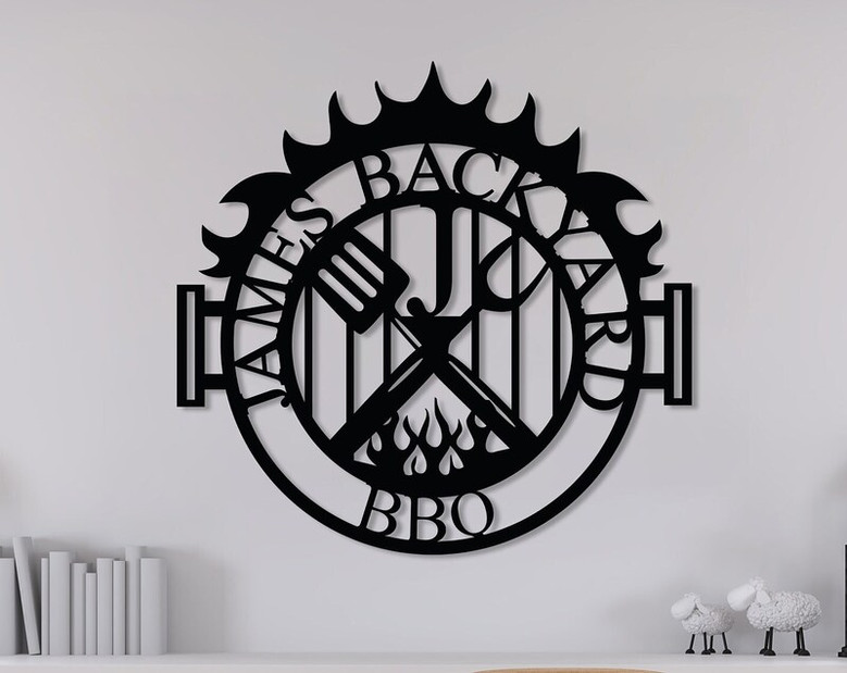Personalized Metal Grilling Sign, Your Name Custom Barbeque Sign, Backyard Grill, Metal BBQ Smoker
