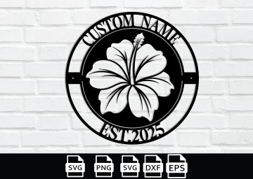 Custom Tropical Hibiscus Metal sign