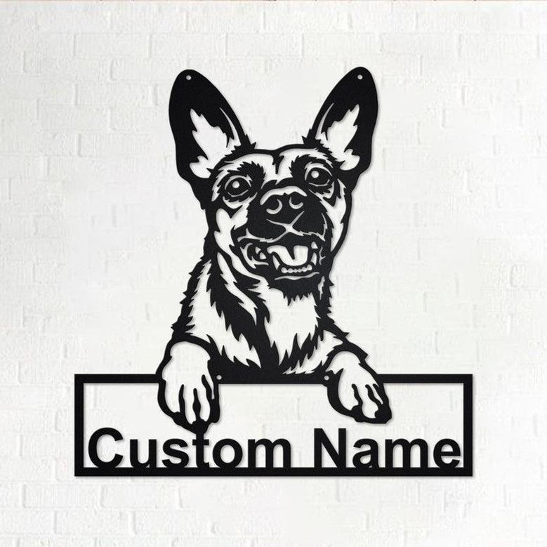 Personalized Belgian Malinois Metal Sign | Belgian Malinois Metal Wall Art | Dog Metal Sign | Dog Lover Gifts | Belgian Malinois Lover Gifts