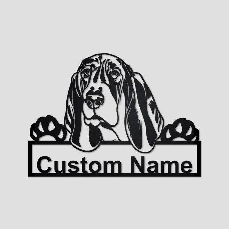 Personalized Basset Hound Dog Metal Sign | Basset Hound Dog Metal Wall Art | Dog Metal Sign | Basset Hound Dog Lover Gift| Dog Lover Gift |