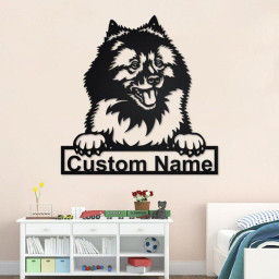 Custom Wolf Spitz Dog Metal Wall Art, Personalized Wolf Spitz Name Sign Decoration For Room, Wolf Spitz Home Decor,Custom Dog,Wolf Spitz Dog