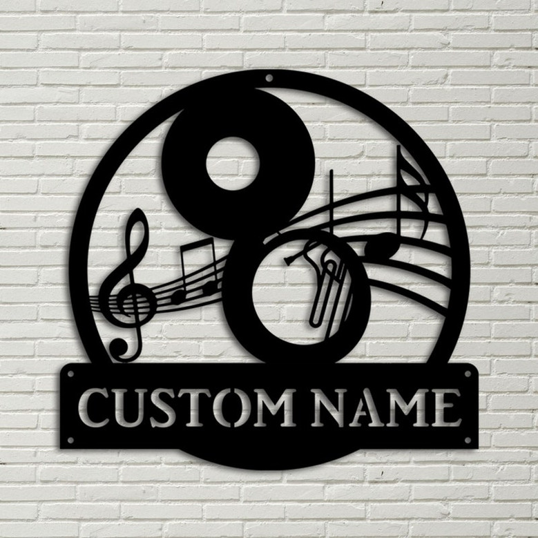 Personalized Sousaphone Monogram Metal Sign Art, Custom Sousaphone Monogram Metal Sign, Musical Instrument, Sousaphone Gift, Music Gift
