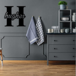 Custom Family Name Metal Sign, Initial Sign, Metal Monogram Sign, Door Hanger, Last Name Sign, Metal Wall Art, Metal Decorative Wall Art