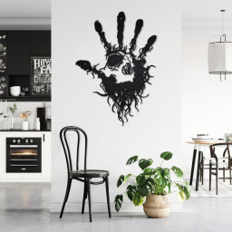 Hand Skull Tribal Eye Fingers Metal Wall Art, Hand Skull Sign Decoration For Room, Hand Skull Home Decor, Hand Skull Metal Wall Decor