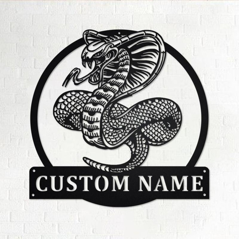 Custom Cobra Snake Metal Wall Art, Personalized Cobra Snake Name Sign Decoration For Room, Cobra Snake Home Decor, Custom Cobra Snake