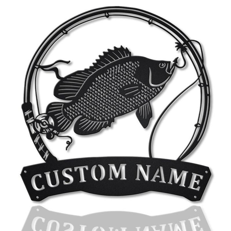 Personalized Tripletail Fishing Fish Pole Metal Sign Art | Custom Tripletail Fishing Monogram Metal Sign | Fishing Gifts | Decor Decoration