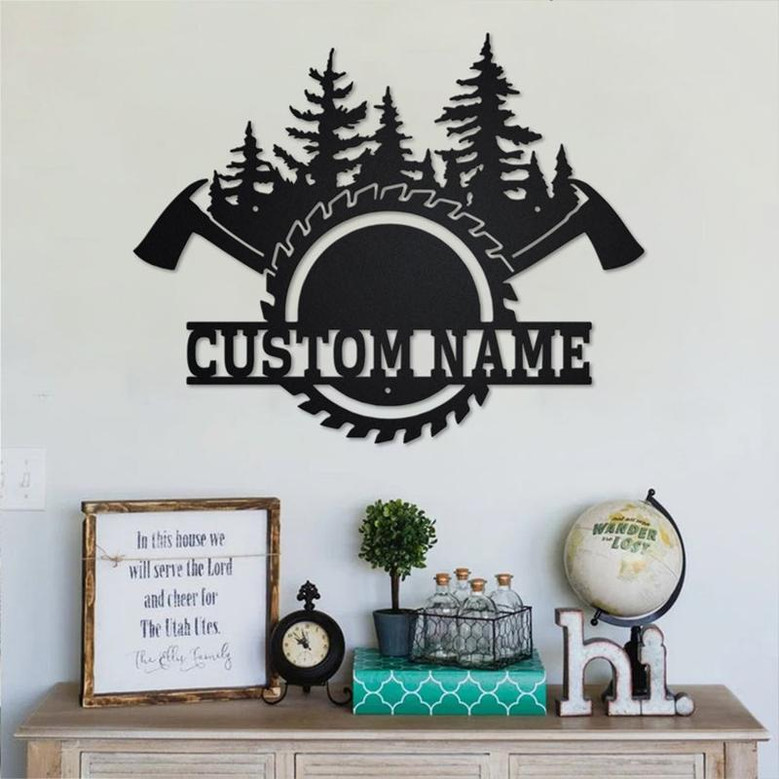 Custom Lumberjack Metal Wall Art, Personalized Lumberjack Name Sign Decoration For Room, Lumberjack Home Decor, Custom Lumberjack
