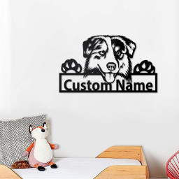 Personalized Australian Shepherd Metal Sign | Australian Shepherd Metal Wall Art | Dog Metal Sign | Australian Shepherd Lover Gift| Dog Gift