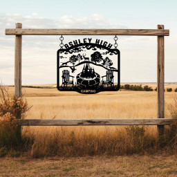 Custom Winter Camp Metal Sign, Personalized Metal Ranch Sign, Unique Christmas Gift