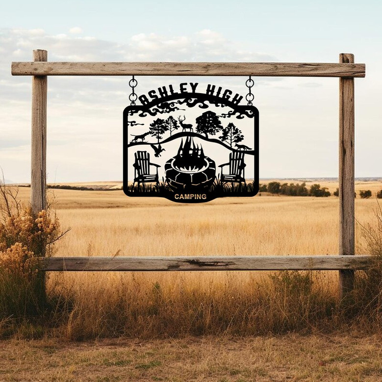 Custom Winter Camp Metal Sign, Personalized Metal Ranch Sign, Unique Christmas Gift